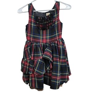 Mini Harajuku Toddler Tartan Plaid Ruffles  Holiday Christmas Dress